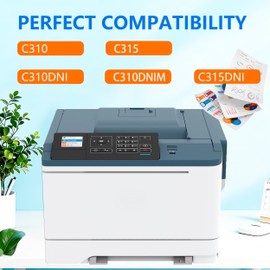 Plaxellion C310 C315 High Capacity Black Toner Cartridge Compatible for Xerox 006R04364 006R04356 Toner Cartridge for Xerox C310 C315 C310DNI C315DNI C310DNIM Printer(8,000Pages, 2 Pack)
