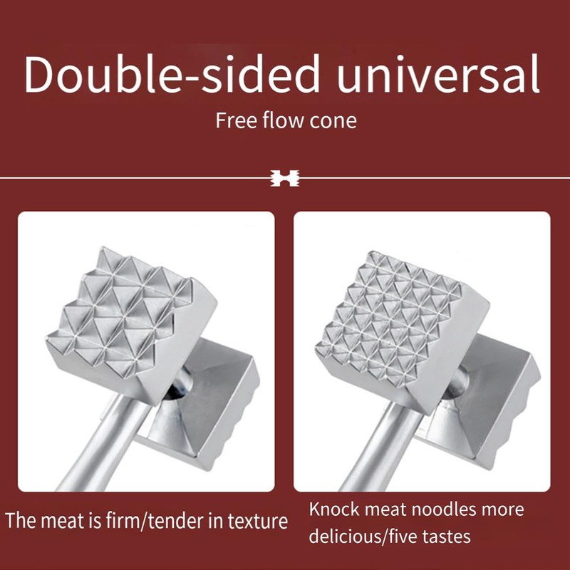 AIMALL Double-Sided Meat Tenderizer Mallet with 16 Large and 36
