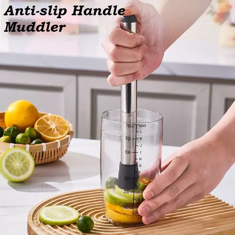 2 Pcs 8 Inch Stainless Steel Muddler for Cocktail, Cocktail