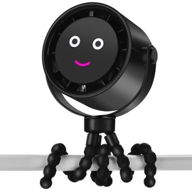 5000mAh Portable Stroller Fan with LCD Display, 5-Speed, Rechargeable Battery Operated, 360° Rotation, Tripod Clip, 17-Hour Battery Life for Strollers, Cribs, Car Seats, Wheelchairs, Bedrooms & Travel