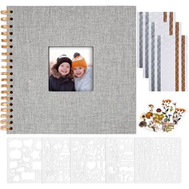 Vienrose - Libro de recortes de 8 x 8 pulgadas, tapa dura, tamaño pequeño, papel kraft, páginas blancas, álbum de fotos, álbum de recortes, álbum de fotos, álbumes de recortes, kit de suministros para