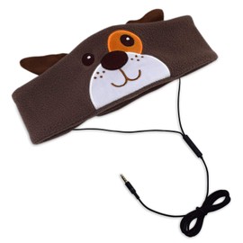 Contixo H1 Kids Headphones, 85dB Volume Limiting with Adjustable Speakers Soft Children Fleece Headband Toddler Headphones for Home and Travel - Animal Character Design, (Dog)