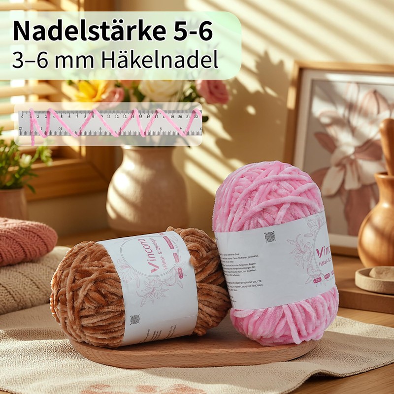 Vincona Chenille Yarn 4 x 100g Super Soft Chunky Yarn