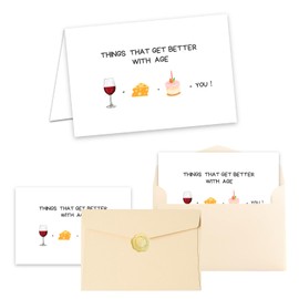 JYfeel Funny Birthday Card for Men & Women -Things Get Better With Age-Humorous Adult Birthday Cards with Premium Envelope & Gold Seal-Humorous Birthday Card for Husband, Boyfriend, Friend 1TBAC