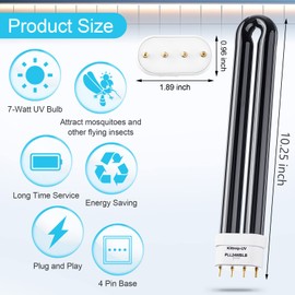 Kittmip 24w B24b Bug Zapper Replacement Bulbs 24w Uv Light Ultraviolet Mosquito Killer Lamp Insect Trap Replacement Uv Bulb for Stinger Bk300, Bk310, Bk500, Bk510 (2)