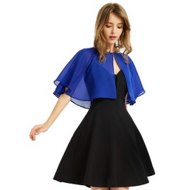 Soft Chiffon Shawl Wraps Shrug for Evening Wedding Women Accessories(Royal Blue)