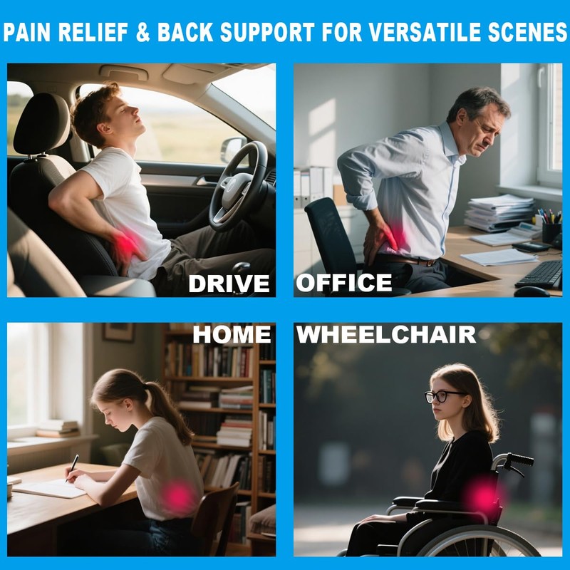 Lumbar Support Pillow for Office Chair - Back Pain Relief,