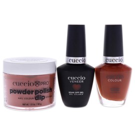 Cuccio Colour Matchmakers Plus Nail Dip - Matching Mani-Pedi With Flawless Coordination - A Color Lacquer And Color Veneer Gel Polish In The Same Color - Natural State - Large - 3 Pc Kit