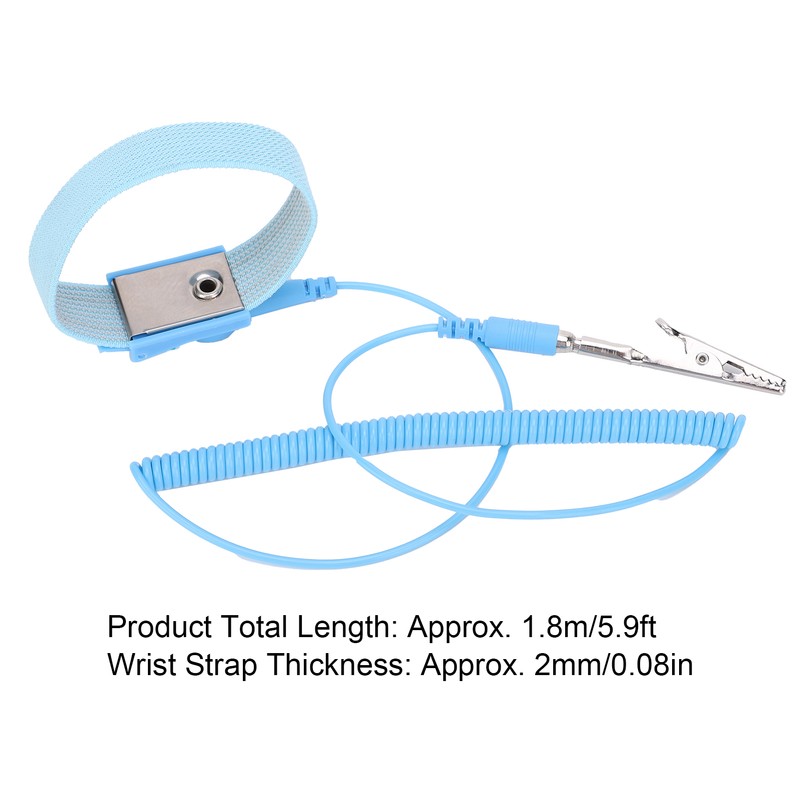 10Pcs 1.8Mx2.0MM Anti Static Bracelet Grounding Electrostatic Discharge Wrist Strap