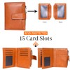 Women's RFID Blocking Leather Small Compact Bifold Zipper Pocket Wallet