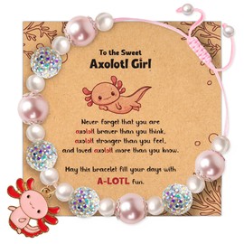Axolotl Bracelet For Girls, Kindergarten Bracelet Axolotl Gifts For Girls, Birthday Gifts For Granddaughter, Niece, Cute First Day Of School For Pre K, 1st Grade, 2nd, 3rd Grade Back To School