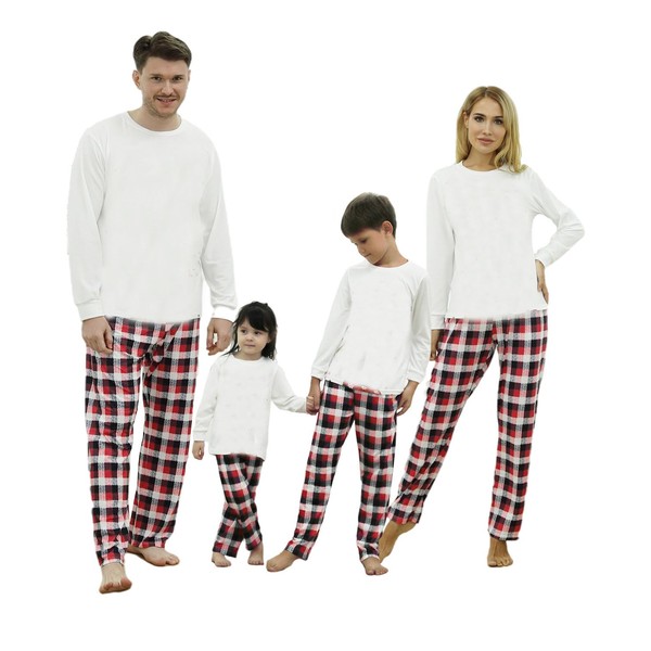 Linnhoy Christmas Pajamas Family Set,Matching Christmas Family Pajamas,Xmas PJ's White