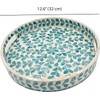 PEMAR 12.6” Mother of Pearl Round Serving Tray with Handles,