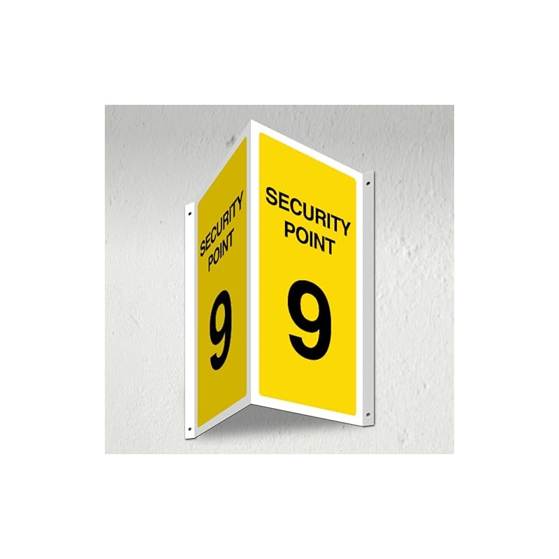 V Safety Security Point 9-3D Corridor Sign 340 x 300