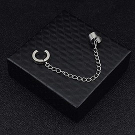 AREUM Stainless Steel Ear Cuff Earring Chain for Women, No Piercing Required, Korean Fashion, Popular Design, Ear Cuff & Ear Clip, Single Ear