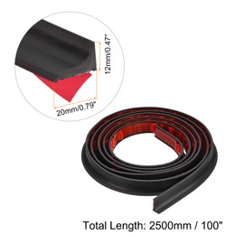 sourcing map Water Barrier for Sink, 100 Inch Water Stopper Shower Barrier Water Blocker for Kitchen Sink Countertop Sink Cooktop Bathroom to Keeps Wet and Dry Separation, Black
