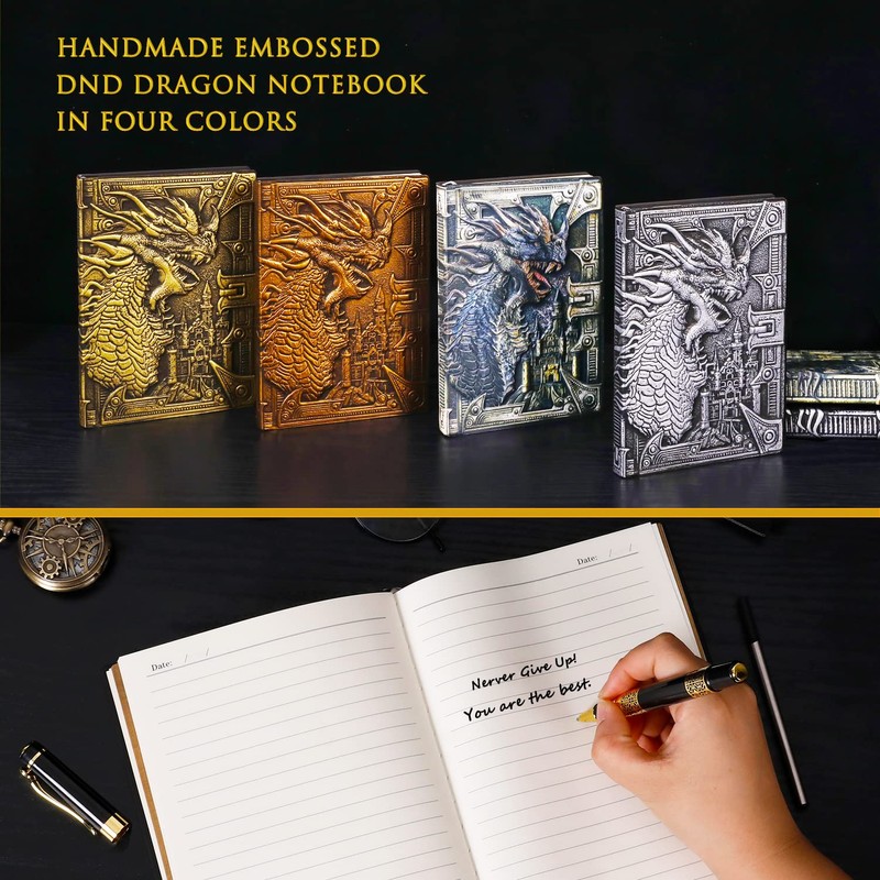 DND Dragon Notebook 3D Embossed Leather Diary A5 Antigue Travel