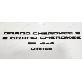 Grand Cherokee 5PC Matte Black Side Door Rear Limited L 4X4 Emblems 2021+ Jeep Grand Cherokee L