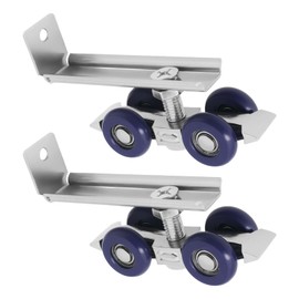 YINETTECH 2 Sets Pulley Sliding Door Kit Single Axle 4-Wheel Zinc Alloy Ailent Pulley for Wooden Sliding Door Hotel Ssliding Door Folding Door 7.5x2.2cm
