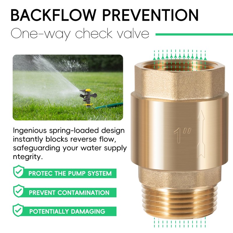 1 inch One-Way Brass Check valve for Well Pump, 1"