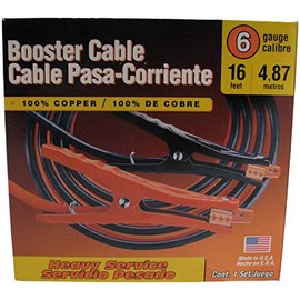 Gladiator New Battery Jumper Booster Cables Black/Orange 6 Gauge 16ft 100% Copper Tangle Free USA Made!