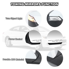 MOFOAP Passenger Side View Mirror Compatible with 2016 2017 2018 2019 2020 2021 2022 Malibu LT Hybrid,Mirrors With Heated Turn Signal,7-Pins OE-GM1321539(White)