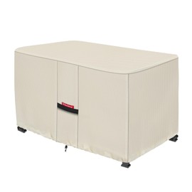 Porch Shield Patio Fire Pit Cover - Waterproof 600D Outdoor Rectangular Fire Table Cover Deck Box Protector - 58 x 36 inch, Beige