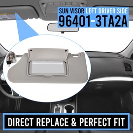 Sun Visor Left Driver Side LH with Mirror and Light Without Sunroof Fit for Nissan Altima 2013 2014 2015 2016 2017 2018 Replace OE# 96401-3TA2A (Left Driver Side) Gray