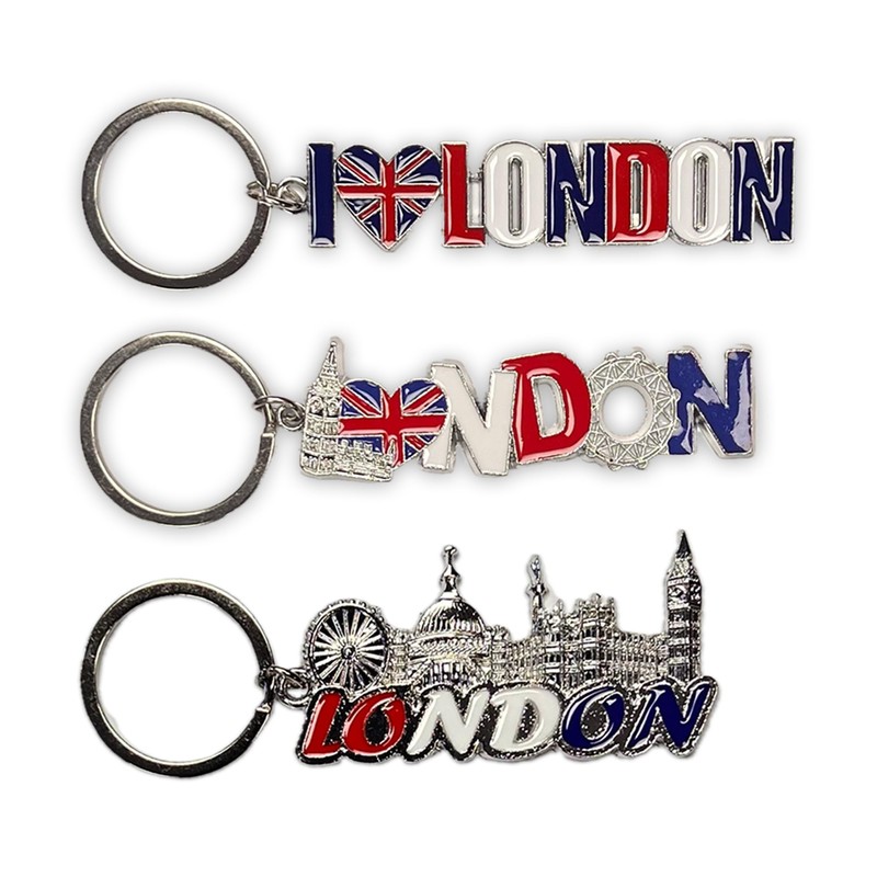 SAJAK 12X London Skyline Keyrings – 3D Metal Collectible Keychains