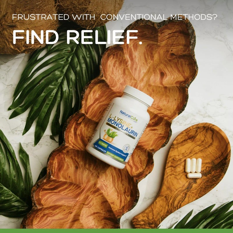 Natural Cure Labs L-Lysine + Monolaurin 600mg 1:1 Ratio