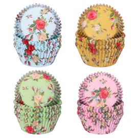 SKIDEC Floral Standard Cupcake Liners 400 Count Colorful Paper Baking Cups Food Grade Disposable