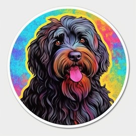 Yoonek Graphics Black Russian Terrier Black Russian Terrier Dog Vinyl Decal Sticker for Car, Laptop, Tumbler, More. #0010629-4"