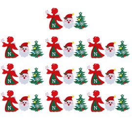 30Pcs Christmas Tree Felt Wall Hanging Door Murals Kids Gifts DIY New Year Xmas Decorations