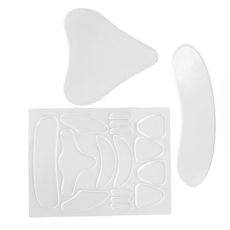 18pcs Reusable Wrinkle Pad Silicone Soft Portable Forehead Face Neck