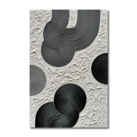 NANKAI Art Grey and Black Thick Texture Abstract Oil Painting Hand-Painted 3D Wall Art 45x30 inch Large Canvas Wall Decorative Art
