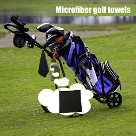 Golf Towel with Clip - 11.8x11.8 Inches Waffle Pattern Microfiber Golf Towel,Golfers Club Groove Cleaning Towel with Clip for Women, Men