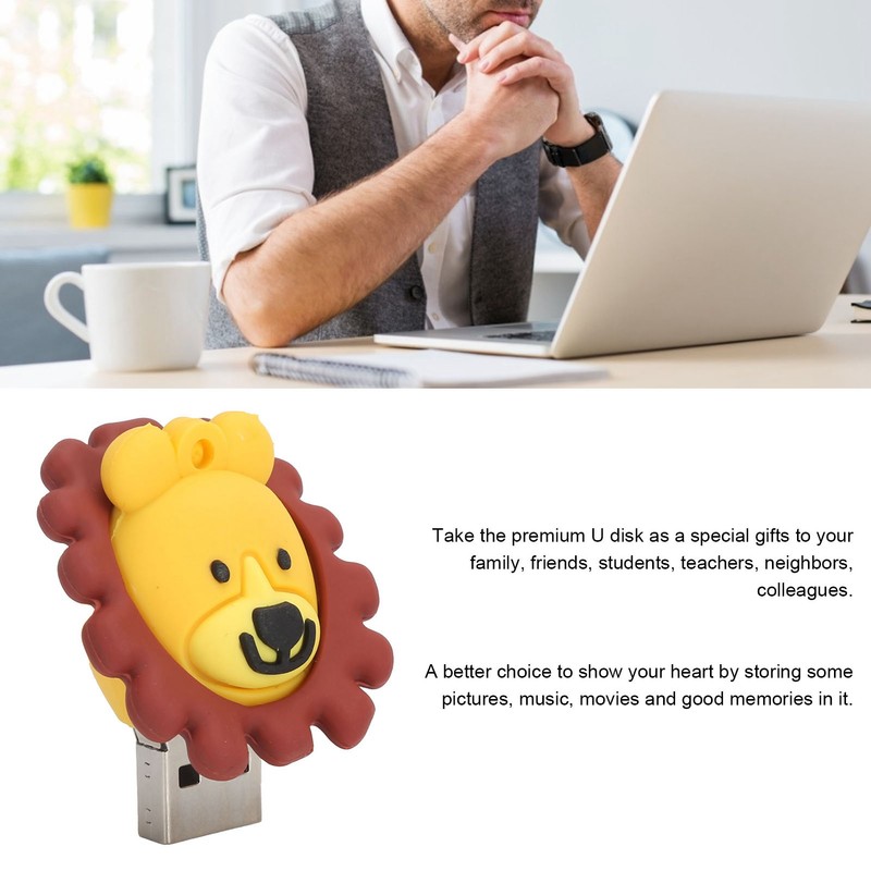 U Disk USB2.0 3 Dimensional Cute Lovely Lion Shape Data