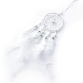 【COMODO VIENTO】Handmade Dream Catcher Pearl Pink White Silver (White)