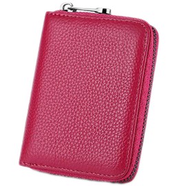 YUAWIN Card Case, Large Capacity, Women's, Coin Purse, Leather Card Slot, Magnetic Protection, Skimming, Prevents Credit Card Case, Point Card Case, Card Case, Coin Purse, Business Card, Employee ID