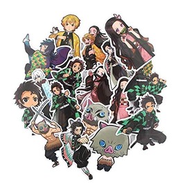 17pcs Anime Demon Slayer Kimetsu No Yaiba Sticker Waterproof PVC Skateboard Luggage Motorcycle Guitar Kid Boy Vsco Sticker