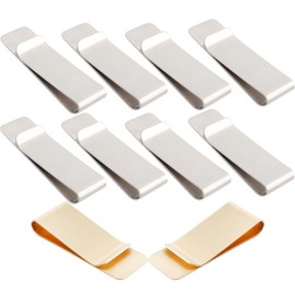 Bestgle 10 Pcs Stainless Steel Money Clip for Men/Women, Slim Credit Card Cash Holder Minimalist Pocket Wallet Metal Clips Compact Money Cash Clips, 8 Silver & 2 Gold