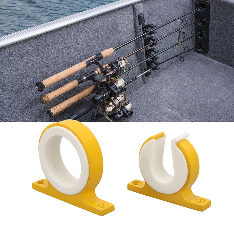 2 Pcs Fishing Rod Holder Horizontal Vertical Aluminium Boat Mounted