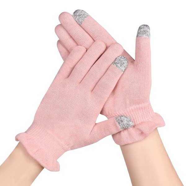 Donfri Touch Screen Moisturizing Gloves 100% Cotton Sleep Gloves Night Protection Atopic Gloves for Rough Hands Care Smartphone (2 Pair Pack M)