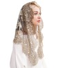 Spanish Mantilla Gold Chaple Veil Traditional Catholic Mass Church Head