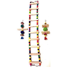Climbing Ladder Swing Bridge and Chewing Hanging Toys for Bird Cage