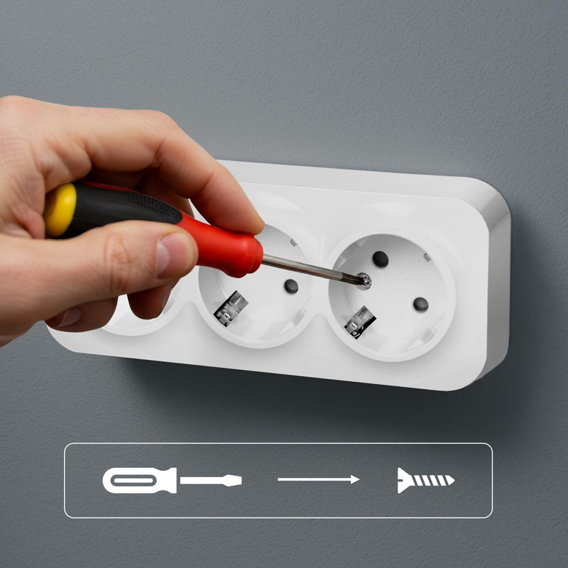 Miratic Wall Socket Surface-Mounted 2P+Z Schuko IP20 (3 Sockets)