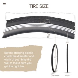 ZUKKA Bike Tire 700×25C Road Bike Tire Foldable Replacement Bike Tire for Road Bike Hybrid Bike Gravel Bike