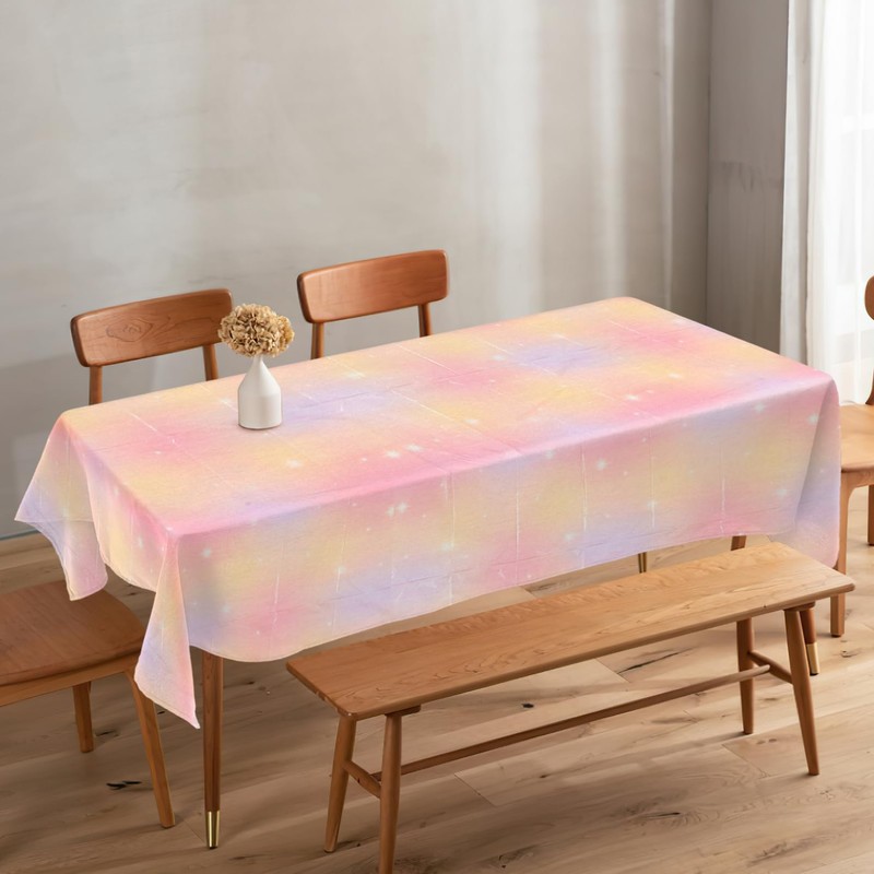 CAXUSD Large Size Rainbow Tablecloth Birthday Decor Versatile Party Table