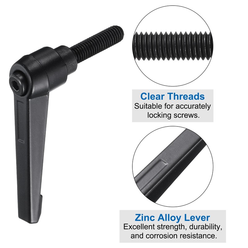 sourcing map 2pcs Lever Adjustable Handles M8 x 32mm Metric