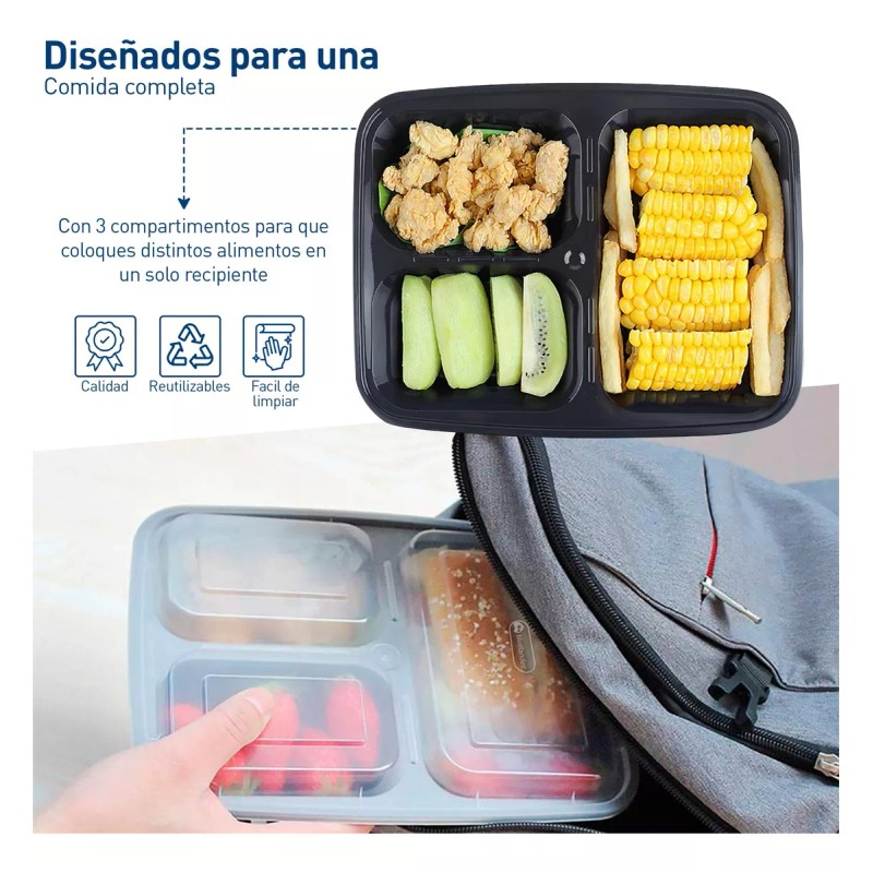 Bluelander Contenedores Recipientes Reutilizables Para Alimentos 40 Pzs